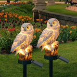 Havelampe formet som en ugle – solcellelampe til have og terrasse