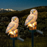 Havelampe formet som en ugle – solcellelampe til have og terrasse