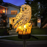 Havelampe formet som en ugle – solcellelampe til have og terrasse
