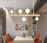 Lysekrone i træ & glas – Marte | Integreret LED