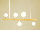 Lysekrone i træ & glas – Marte | Integreret LED