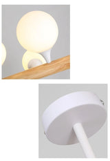Lysekrone i træ & glas – Marte | Integreret LED