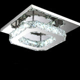 Loftlampe i krystal & stål – Bodil | Integreret LED