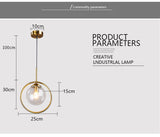 Pendellampe i glas & jern – Elin