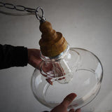 Pendellampe i glas & træ – Knut | 99 cm
