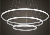 Lysekrone i aluminium & akryl – Halo | Dæmpbar LED m. fjernbetjening