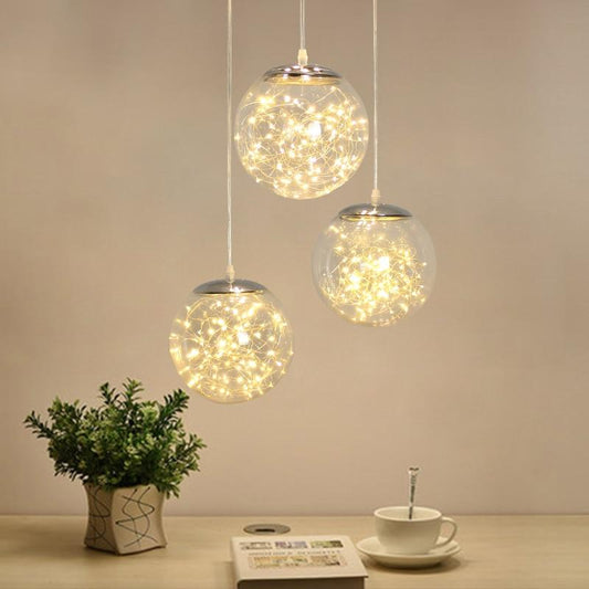 Lysekrone i glas – Eske | Integreret LED