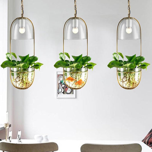 Pendellampe i jern & glas – Aslak | Integreret LED