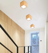 Loftlampe i træ & glas – Thora | Nordisk design