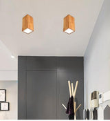 Loftlampe i træ & glas – Thora | Nordisk design