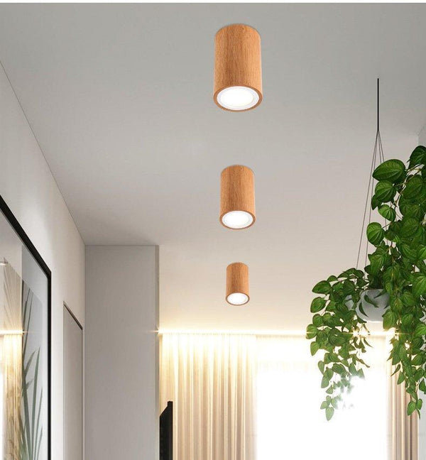 Loftlampe i træ & glas – Thora | Nordisk design