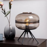 Bordlampe i glas & jern – Eivind | 28 × 36 cm