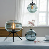 Bordlampe i glas & jern – Eivind | 28 × 36 cm
