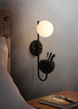 Væglampe i jern & glas – Dorte | 23 × 56 cm
