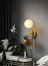 Væglampe i jern & glas – Dorte | 23 × 56 cm