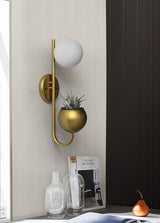 Væglampe i jern & glas – Dorte | 23 × 56 cm