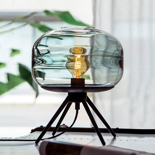 Bordlampe i glas & jern – Eivind | 28 × 36 cm