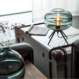 Bordlampe i glas & jern – Eivind | 28 × 36 cm