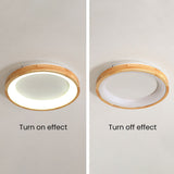 LED-loftlampe i træ med cirkelform – retro geometrisk loftbelysning