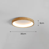 LED-loftlampe i træ med cirkelform – retro geometrisk loftbelysning