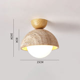Loftlampe i sten (gul) – retro industriel loftbelysning