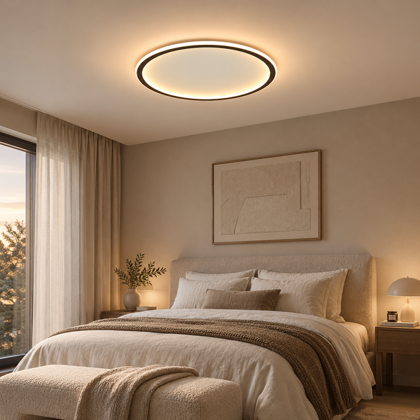 Loftlampe i aluminium – rund skandinavisk plafond med LED