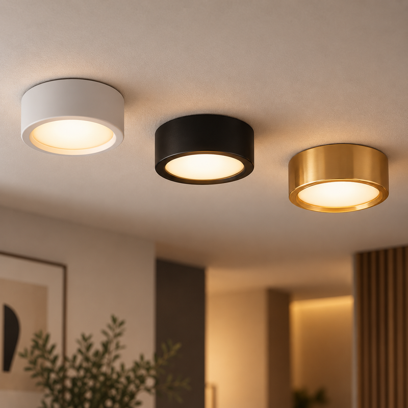 Loftlampe i aluminium – ultratynd rund plafond til lave lofter
