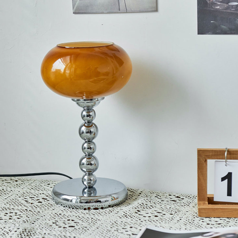 Bordlampe i glas med blomsterform – vintage bauhaus