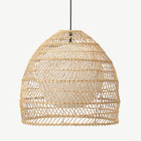Rattanpendel med kurveform – vintage håndflettet hængelampe