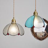 Tiffany-pendel med glaskuppel – vintage hængelampe