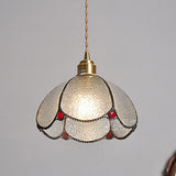 Tiffany-pendel med glaskuppel – vintage hængelampe