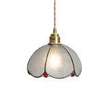 Tiffany-pendel med glaskuppel – vintage hængelampe