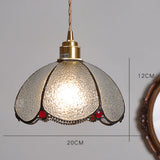 Tiffany-pendel med glaskuppel – vintage hængelampe
