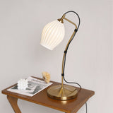 Bordlampe i riflet keramik – vintage