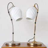 Bordlampe i riflet keramik – vintage