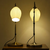 Bordlampe i riflet keramik – vintage