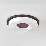 LED-loftlampe i valnød – enkel loftbelysning til soveværelset