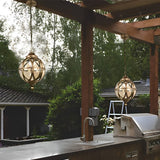 Udendørs pendel i aluminium – rund lanterne til terrasse og pergola