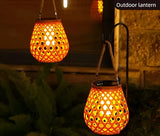 Lanterne med flettet bambuslook – solcellelampe til haven
